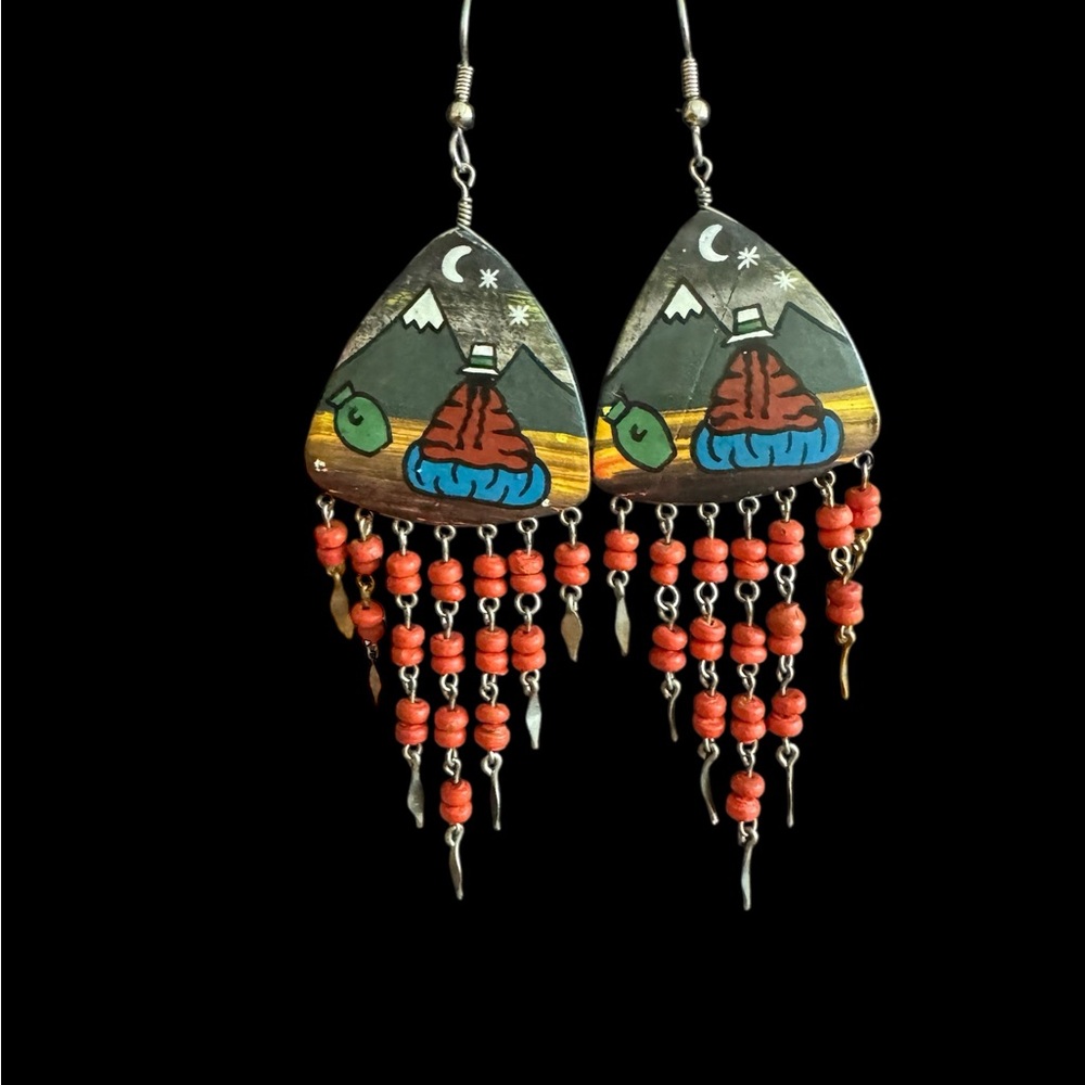 Handcrafted Multicolor Dangle Earrings - image 2